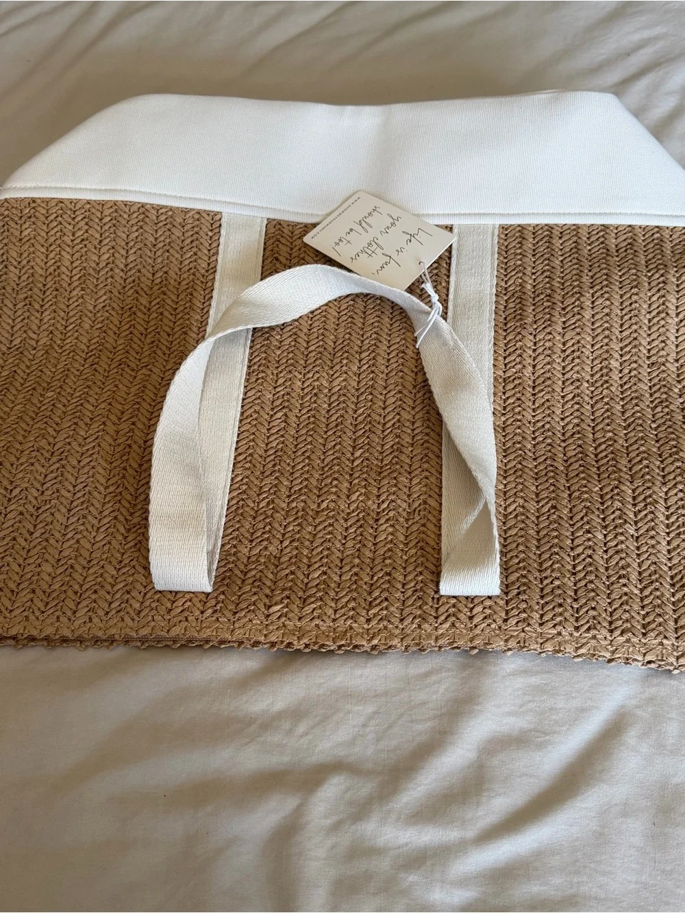 Show Me Your MuMu Natural Straw Tote with Cream Straps